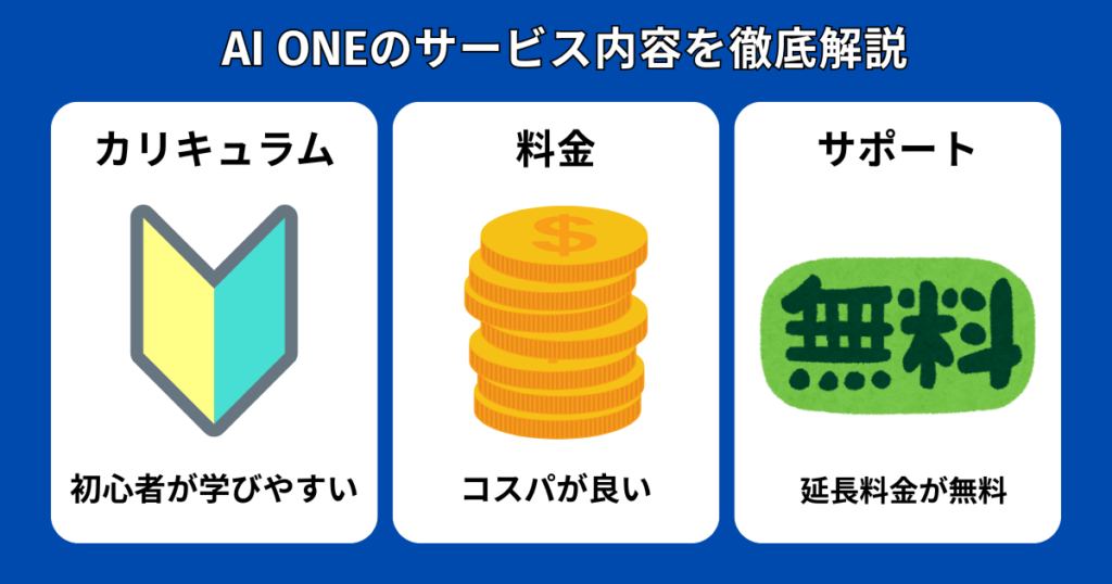 AI ONEのサービス内容を徹底解説：カリキュラム・料金・サポート